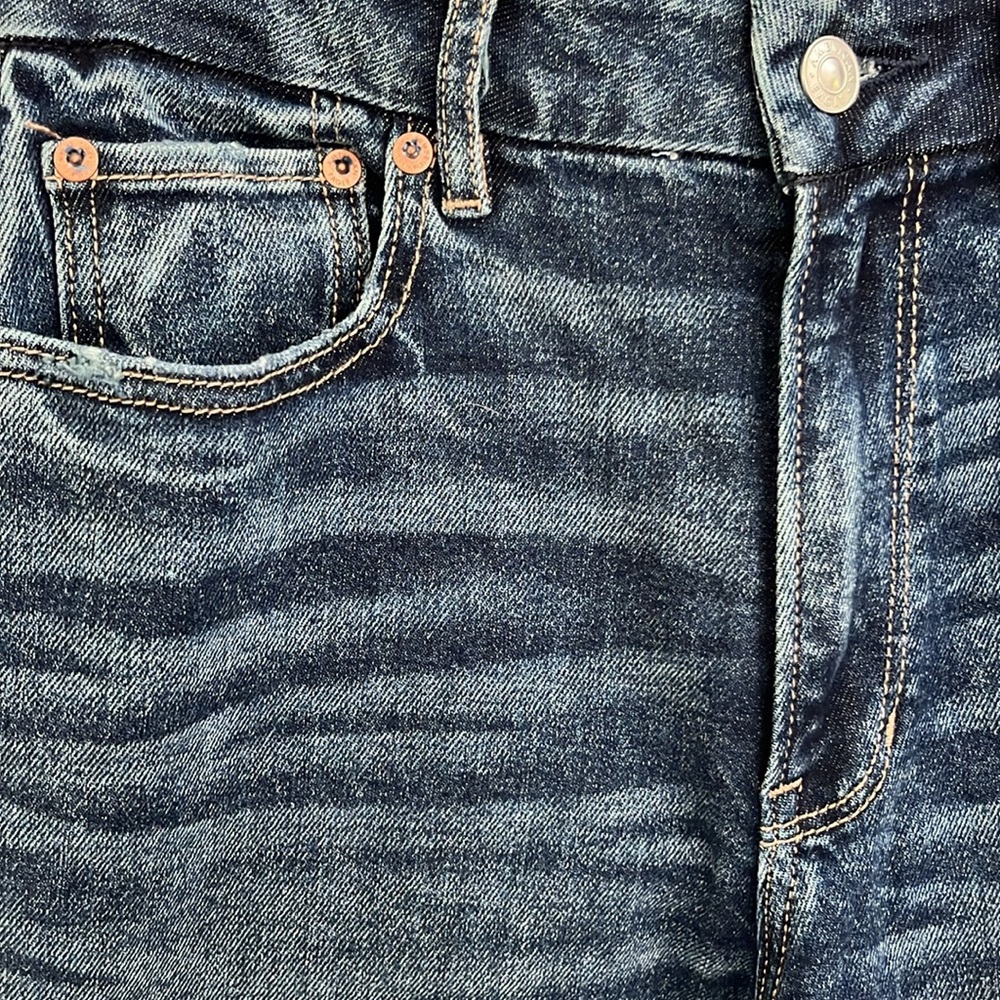 American Eagle Curvy Super High Rise Baggy Blue Women Jeans Size 28 / 6 New - Picture 2 of 11